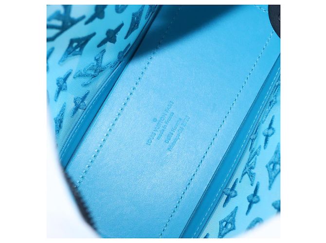 LOUIS VUITTON Monogram Mesh Soft Trunk Tasche Hellblau M45074 LV Auth 91749S - Ansicht 10