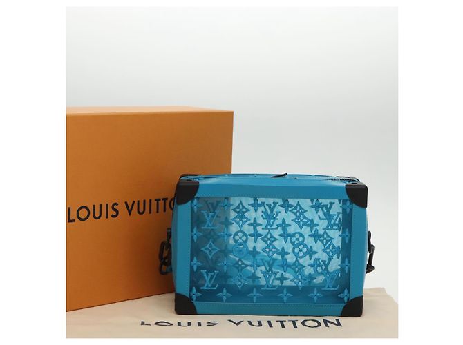 LOUIS VUITTON Monogram Mesh Soft Trunk Tasche Hellblau M45074 LV Auth 91749S - Ansicht 12