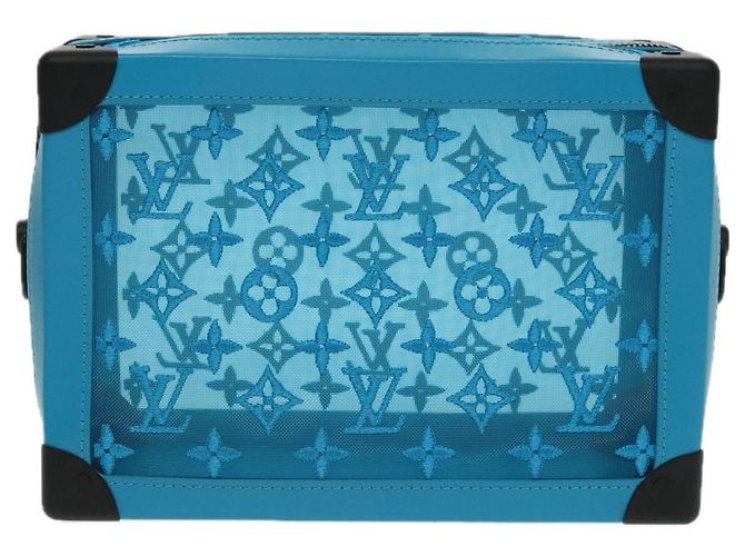 LOUIS VUITTON Monogram Mesh Soft Trunk Tasche Hellblau M45074 LV Auth 91749S - Ansicht 13