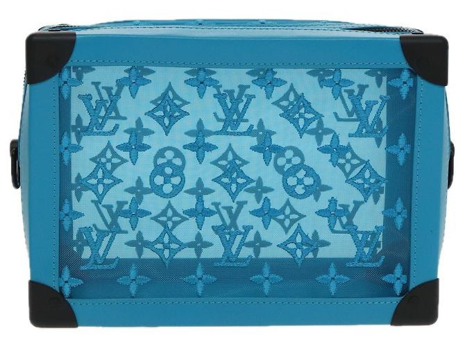 LOUIS VUITTON Monogram Mesh Soft Trunk Tasche Hellblau M45074 LV Auth 91749S - Ansicht 2