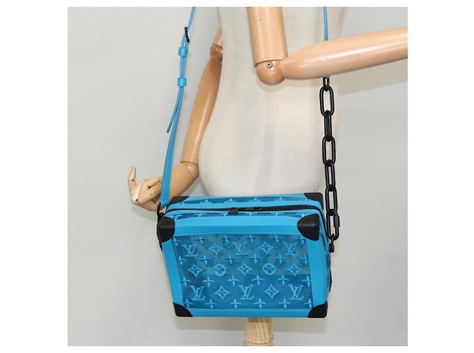 LOUIS VUITTON Monogram Mesh Soft Trunk Tasche Hellblau M45074 LV Auth 91749S - Ansicht 22