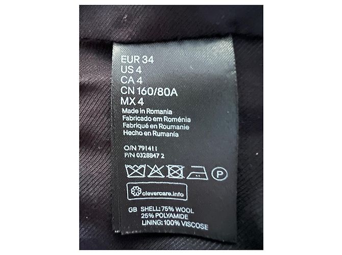 Abrigo negro de lana con cinturón Balmain pour H&M - vista 7