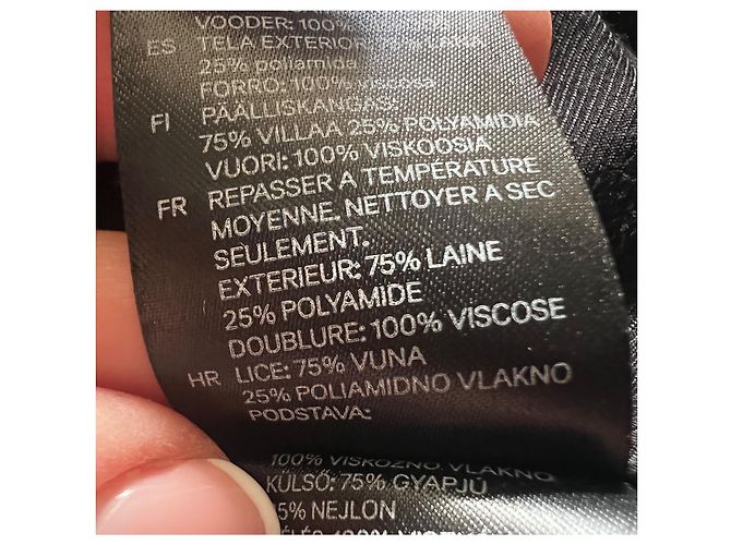 Abrigo negro de lana con cinturón Balmain pour H&M - vista 8