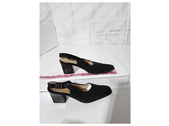 Salvatore Ferragamo Talon Compensé Noir Taille 7 - vue 5