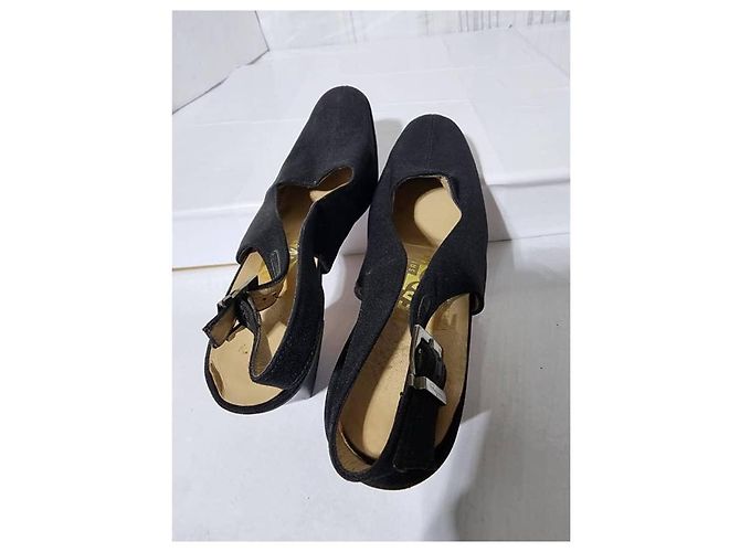 Salvatore Ferragamo Talon Compensé Noir Taille 7 - vue 9