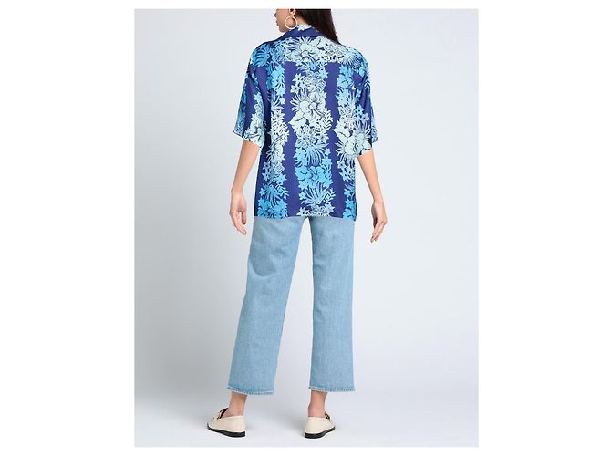 Camisa Sandro con estampado hawaiano azul de viscosa - vista 3