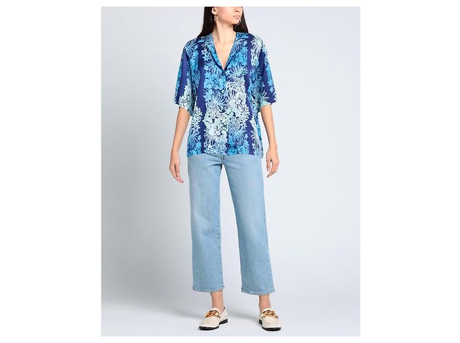 Camisa Sandro con estampado hawaiano azul de viscosa - vista 4