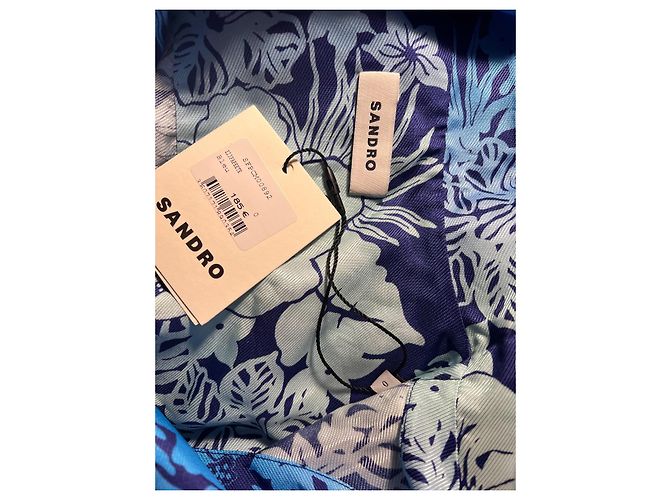 Camisa Sandro con estampado hawaiano azul de viscosa - vista 7
