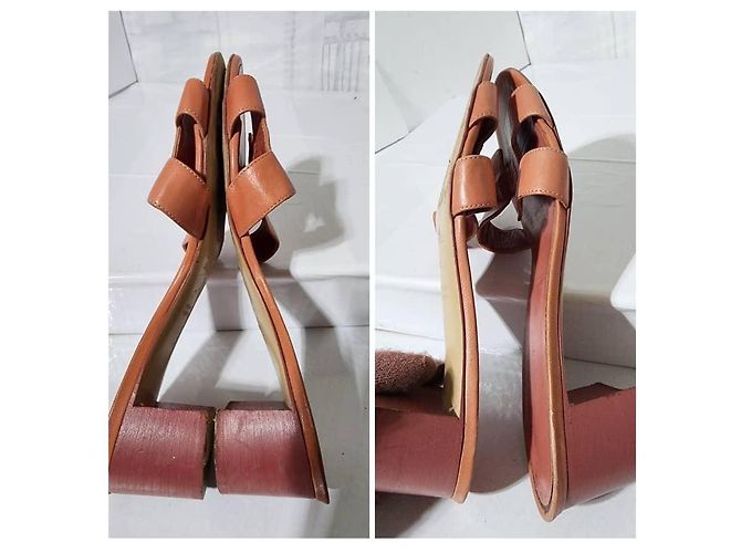 Hermès Hermes Leder Nappa Oasis Absätze Pfirsich Größe 40 Angeln - Ansicht 11