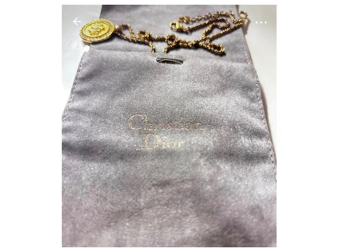 Collana Christian Dior dorata con pendente CD D'oro - vista 4