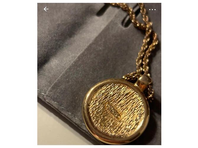 Collana Christian Dior dorata con pendente CD D'oro - vista 5