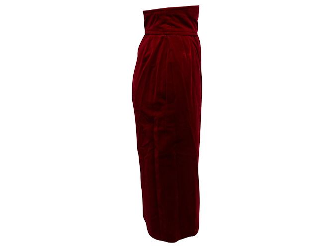 Falda SAINT LAURENT T.FR 38 Terciopelo Roja - vista 2