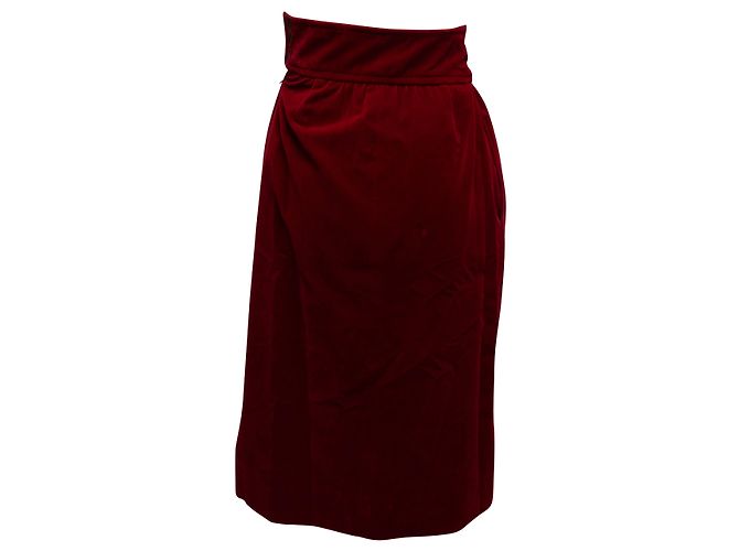 Falda SAINT LAURENT T.FR 38 Terciopelo Roja - vista 3