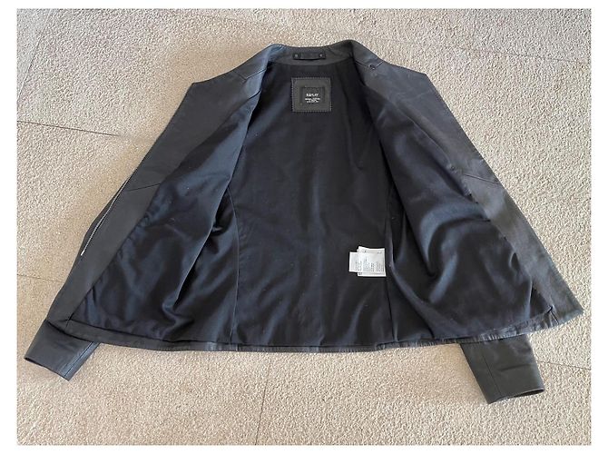 Autre Marque Schwarze Lederjacke oder schwarzes Replay-Leder-Perfecto Größe T.S Neu - Ansicht 3