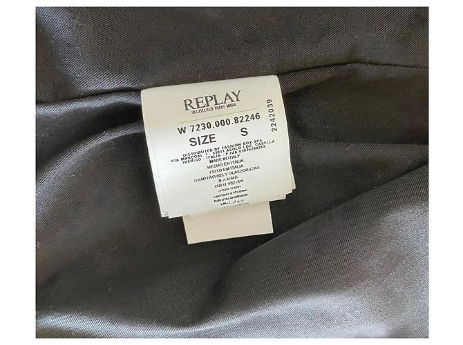 Autre Marque Schwarze Lederjacke oder schwarzes Replay-Leder-Perfecto Größe T.S Neu - Ansicht 8
