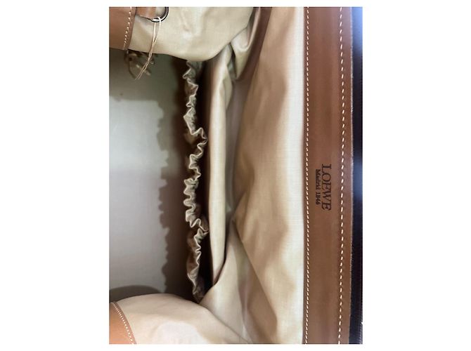 Borsa a mano Loewe in tela monogrammata e pelle Marrone Marrone chiaro Marrone scuro - vista 12