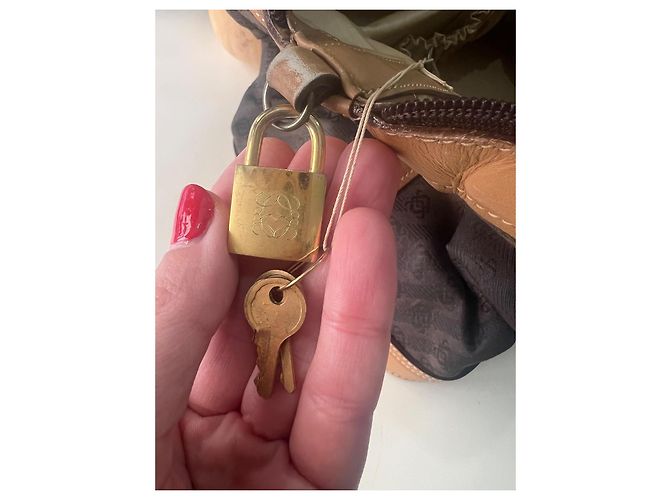 Borsa a mano Loewe in tela monogrammata e pelle Marrone Marrone chiaro Marrone scuro - vista 13