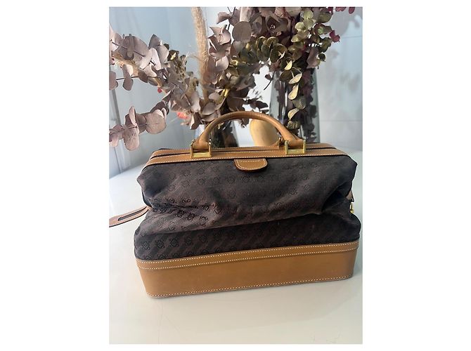 Borsa a mano Loewe in tela monogrammata e pelle Marrone Marrone chiaro Marrone scuro - vista 2