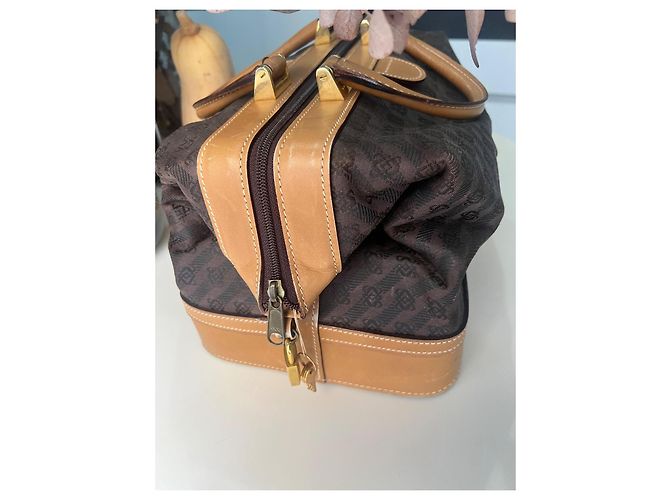 Borsa a mano Loewe in tela monogrammata e pelle Marrone Marrone chiaro Marrone scuro - vista 3