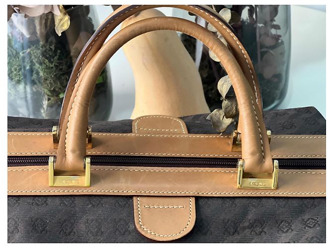 Borsa a mano Loewe in tela monogrammata e pelle Marrone Marrone chiaro Marrone scuro - vista 5