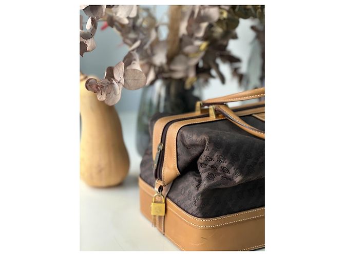 Borsa a mano Loewe in tela monogrammata e pelle Marrone Marrone chiaro Marrone scuro - vista 7