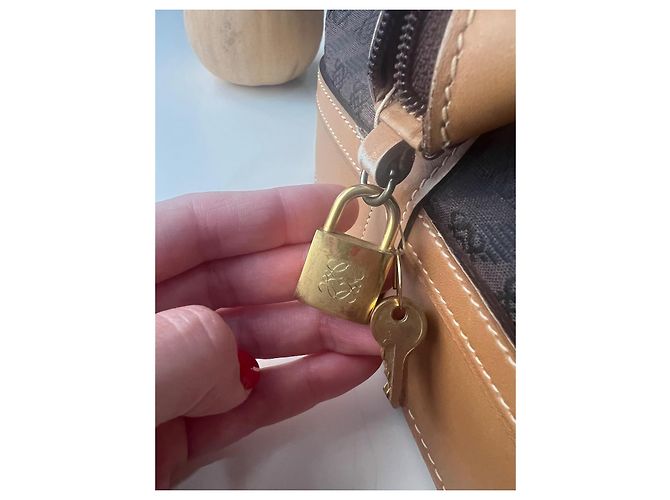 Borsa a mano Loewe in tela monogrammata e pelle Marrone Marrone chiaro Marrone scuro - vista 9
