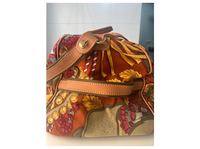 Borsa da viaggio Loewe in pelliccia verde giallo marrone Marrone chiaro Marrone scuro - vista 13