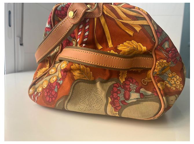 Borsa da viaggio Loewe in pelliccia verde giallo marrone Marrone chiaro Marrone scuro - vista 17