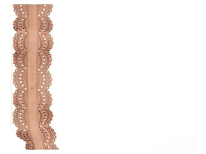 Ceinture taille laser Alaïa en cuir marron - vue 10