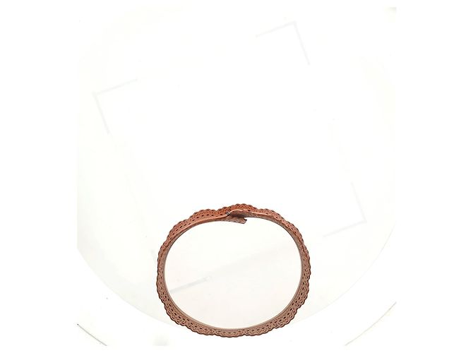 Ceinture taille laser Alaïa en cuir marron - vue 7