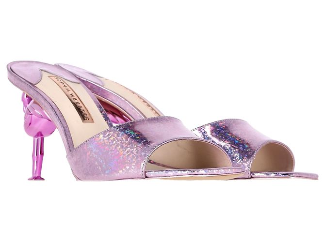 Mule Mid Flo Flamingo da Sophia Webster em couro rosa - vista 4