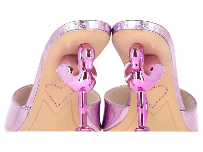 Mule Mid Flo Flamingo da Sophia Webster em couro rosa - vista 5