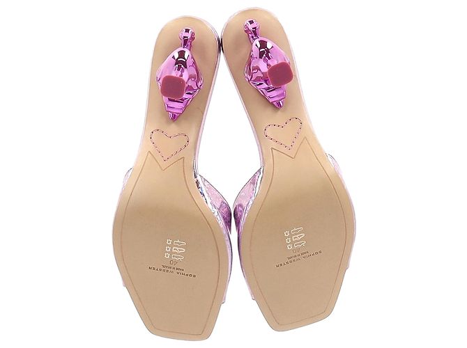 Mule Mid Flo Flamingo da Sophia Webster em couro rosa - vista 6