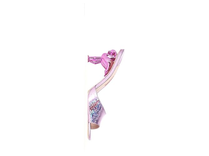 Mule Mid Flo Flamingo da Sophia Webster em couro rosa - vista 8
