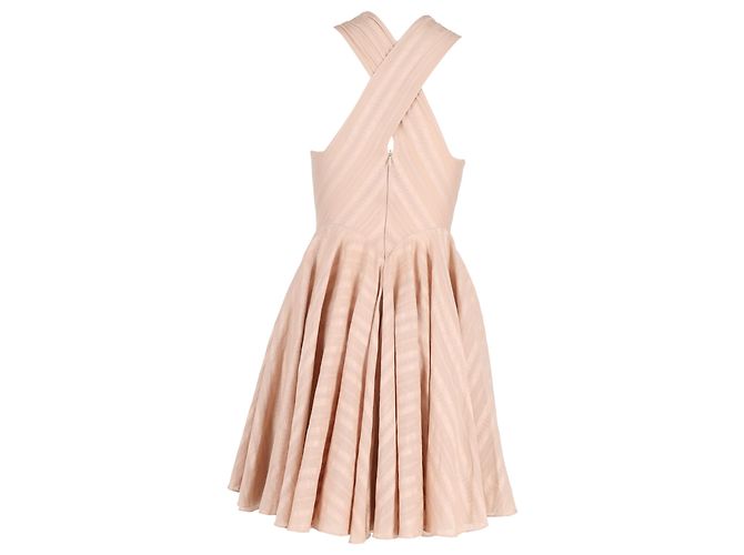 Abito mini halter stampato Alaïa in viscosa nuda Marrone Carne - vista 3