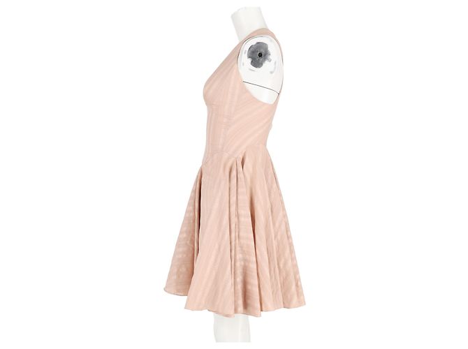 Abito mini halter stampato Alaïa in viscosa nuda Marrone Carne - vista 5