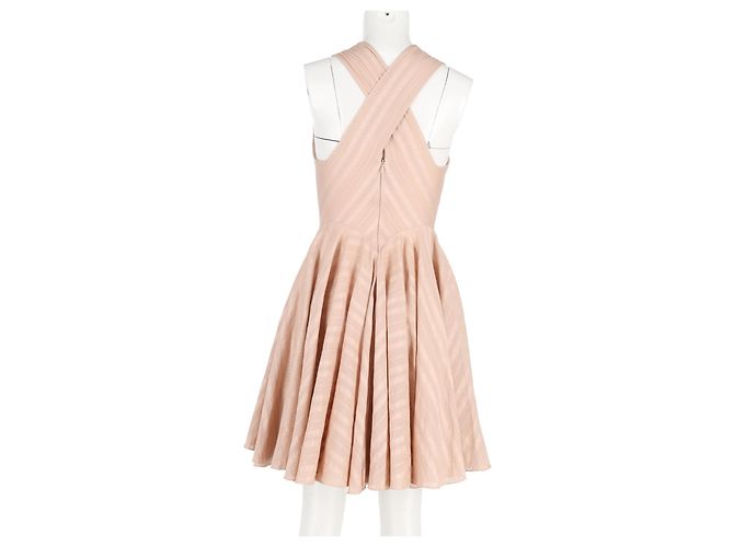 Abito mini halter stampato Alaïa in viscosa nuda Marrone Carne - vista 6