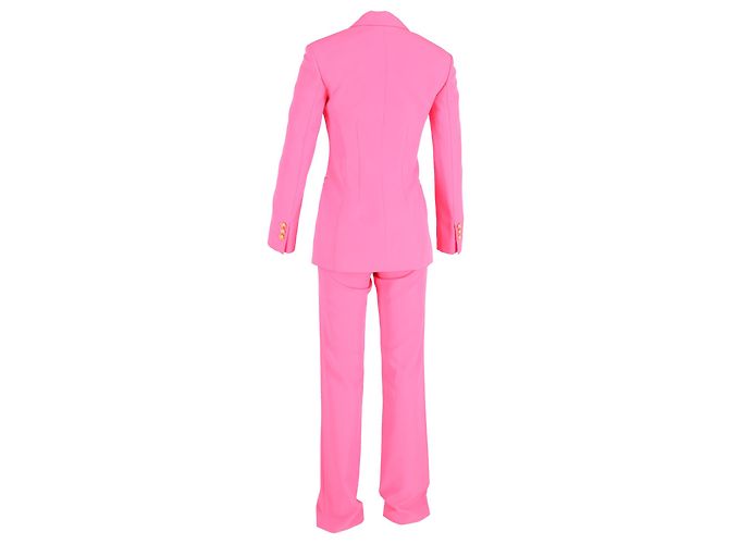 Versace Embellished Button 3-In-1 Suit Set in Pink Wool Brown - view 3