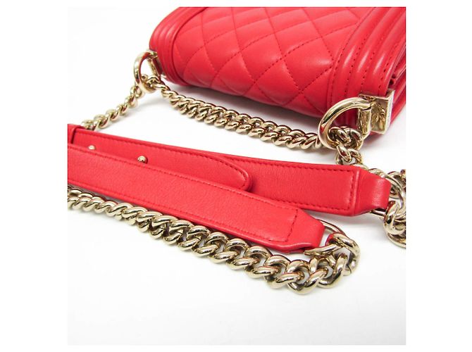 Borsa a spalla in pelle Chanel Boy per donne Rosso - vista 10