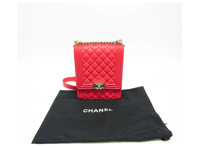 Borsa a spalla in pelle Chanel Boy per donne Rosso - vista 15