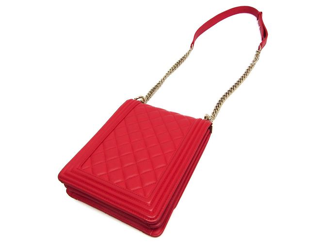 Borsa a spalla in pelle Chanel Boy per donne Rosso - vista 2