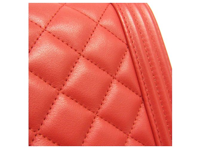 Borsa a spalla in pelle Chanel Boy per donne Rosso - vista 7