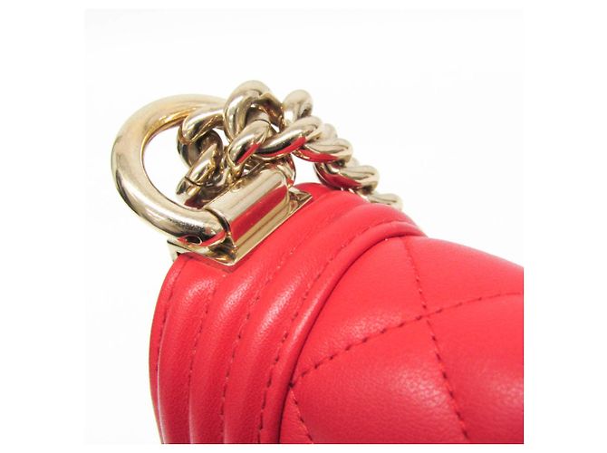 Borsa a spalla in pelle Chanel Boy per donne Rosso - vista 8