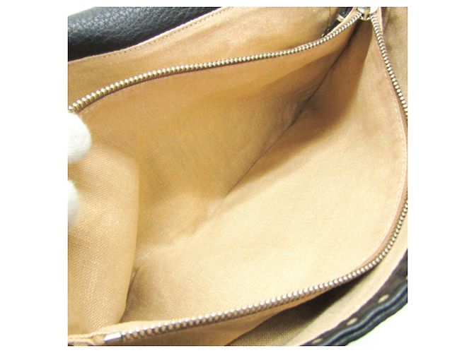 Borsa a tracolla in pelle da donna Fendi Selleria 8BT116 Nero - vista 13
