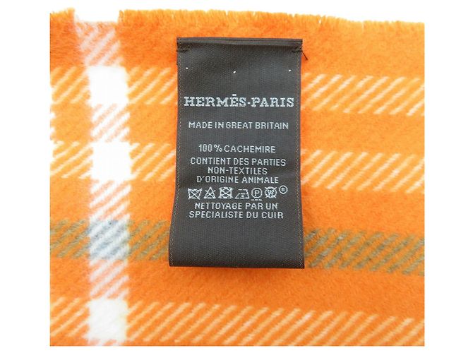 Hermès Sciarpa in cashmere Hermes arancione - vista 6