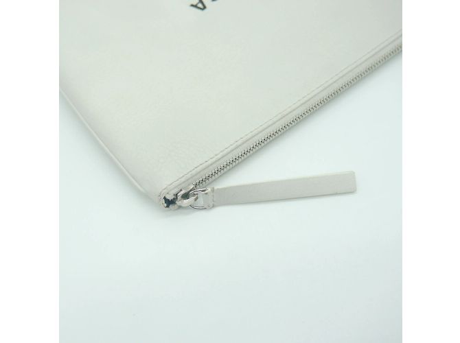 Borsa Clutch Balenciaga Clip M Bianco - vista 5