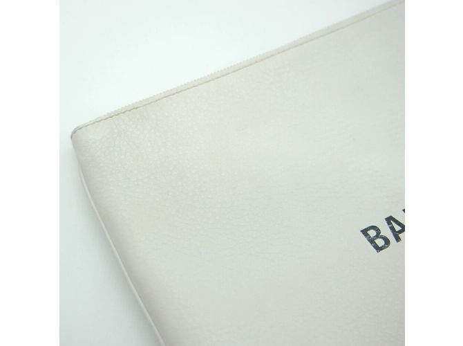 Borsa Clutch Balenciaga Clip M Bianco - vista 9