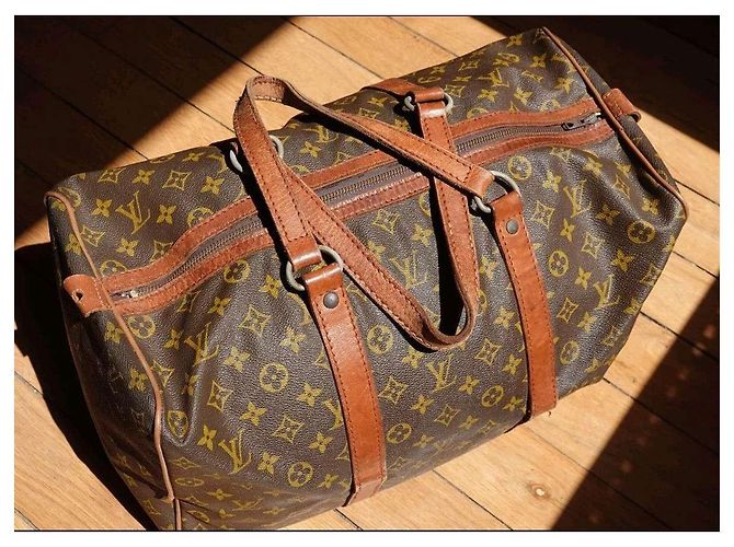 Abbesses Louis Vuitton Sac de voyage Keepall 40 Vintage monogram Marron - vue 9