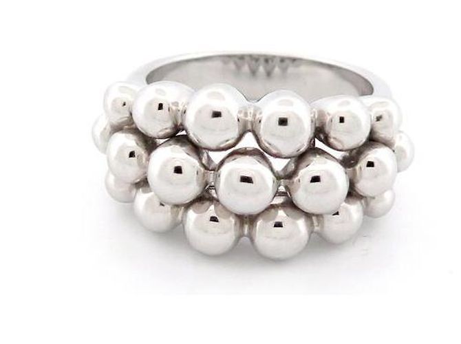 ANELLO BOUCHERON GRAINS DE RAISINS 51 NUOVO IN ORO BIANCO 18K Argento - vista 2