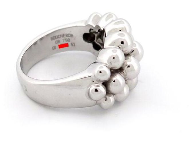 ANELLO BOUCHERON GRAINS DE RAISINS 51 NUOVO IN ORO BIANCO 18K Argento - vista 4
